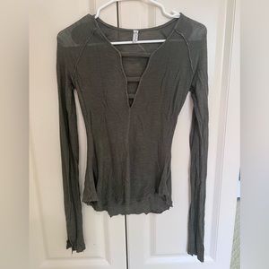 Olive Green Free People Top XS